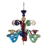 Murano Multicolors Glass Chandelier Random Colors 5 Arms