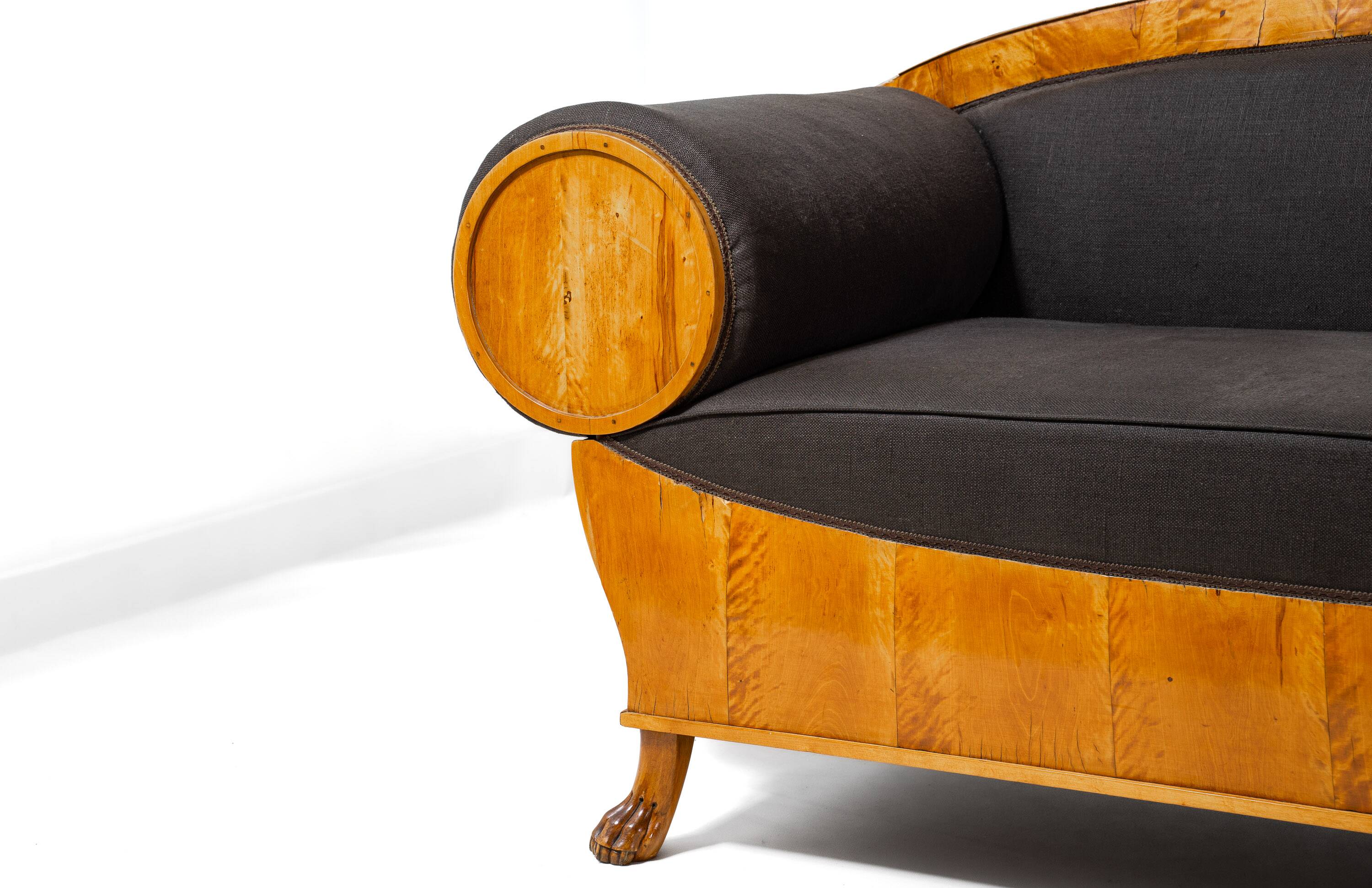 Geometric Art Nouveau sofa, Sweden 1920s