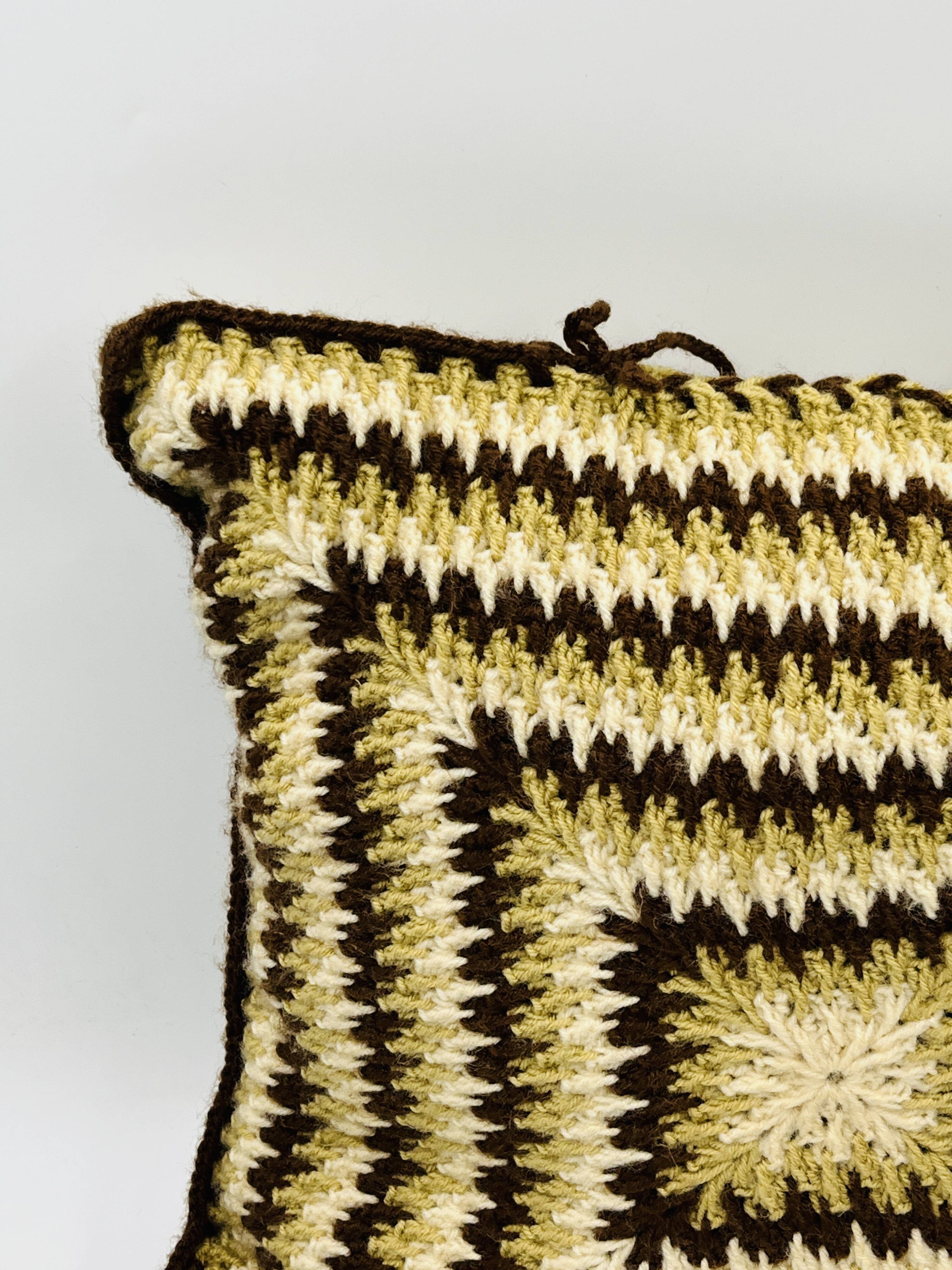 Vintage 70s crochet cushion