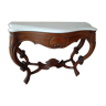 Wooden and white marble console