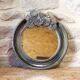 Round ceramic mirror with flower decoration by Catido