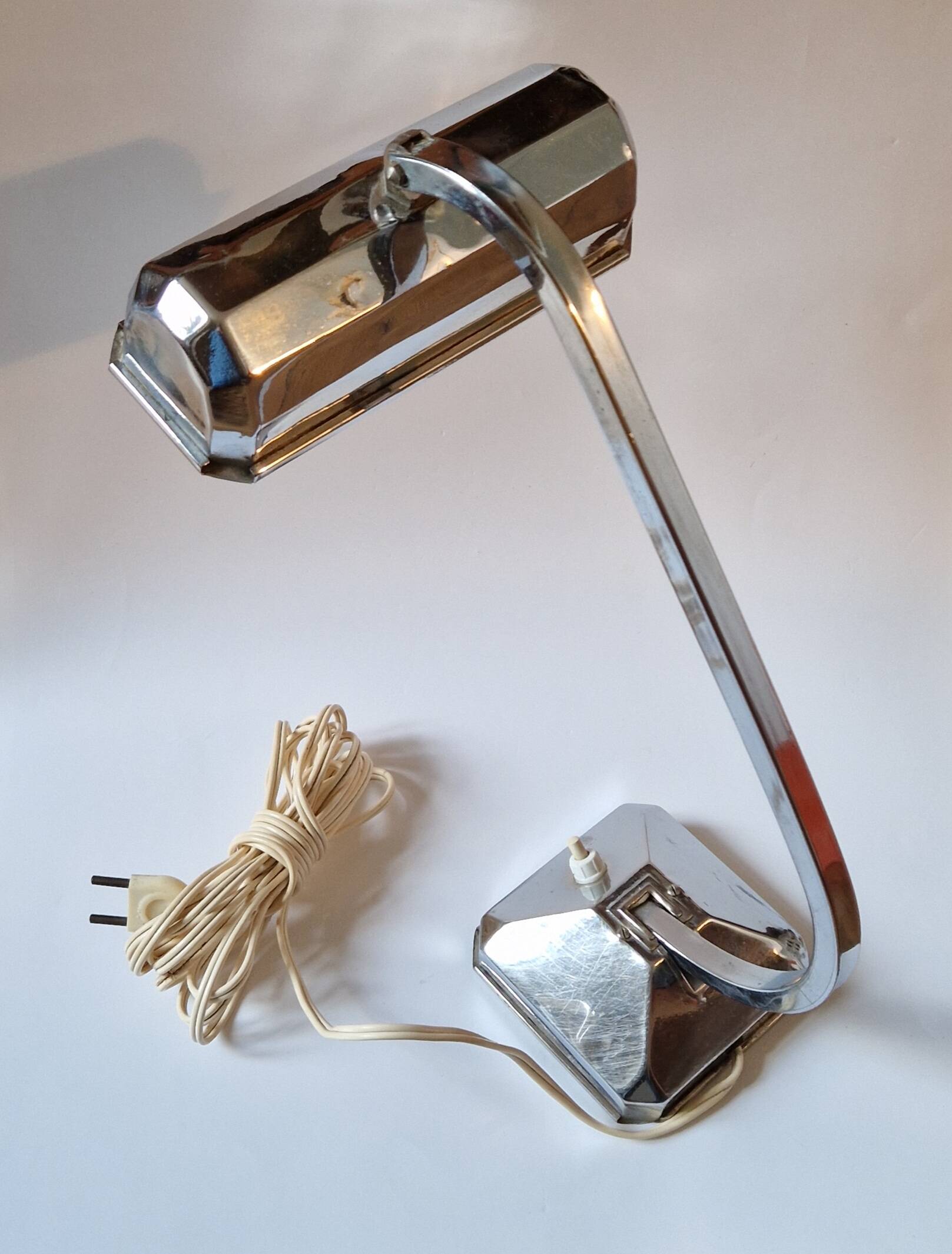 Pirouette art deco desk lamp, 1930s, chrome-plated metal