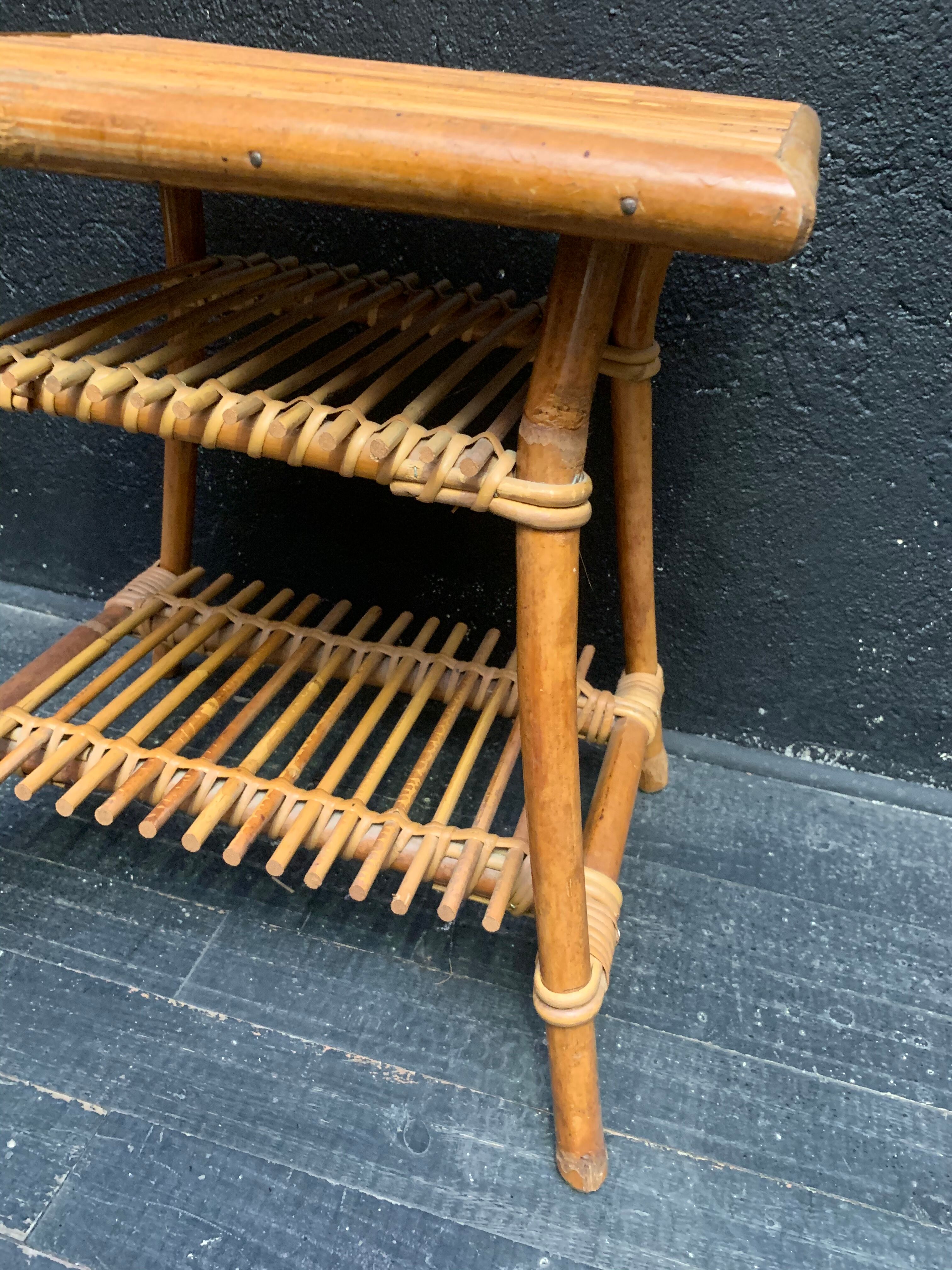 Coffee table, 1960 design rattan side table