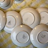 Set of 6 Digoin flower cups and saucers