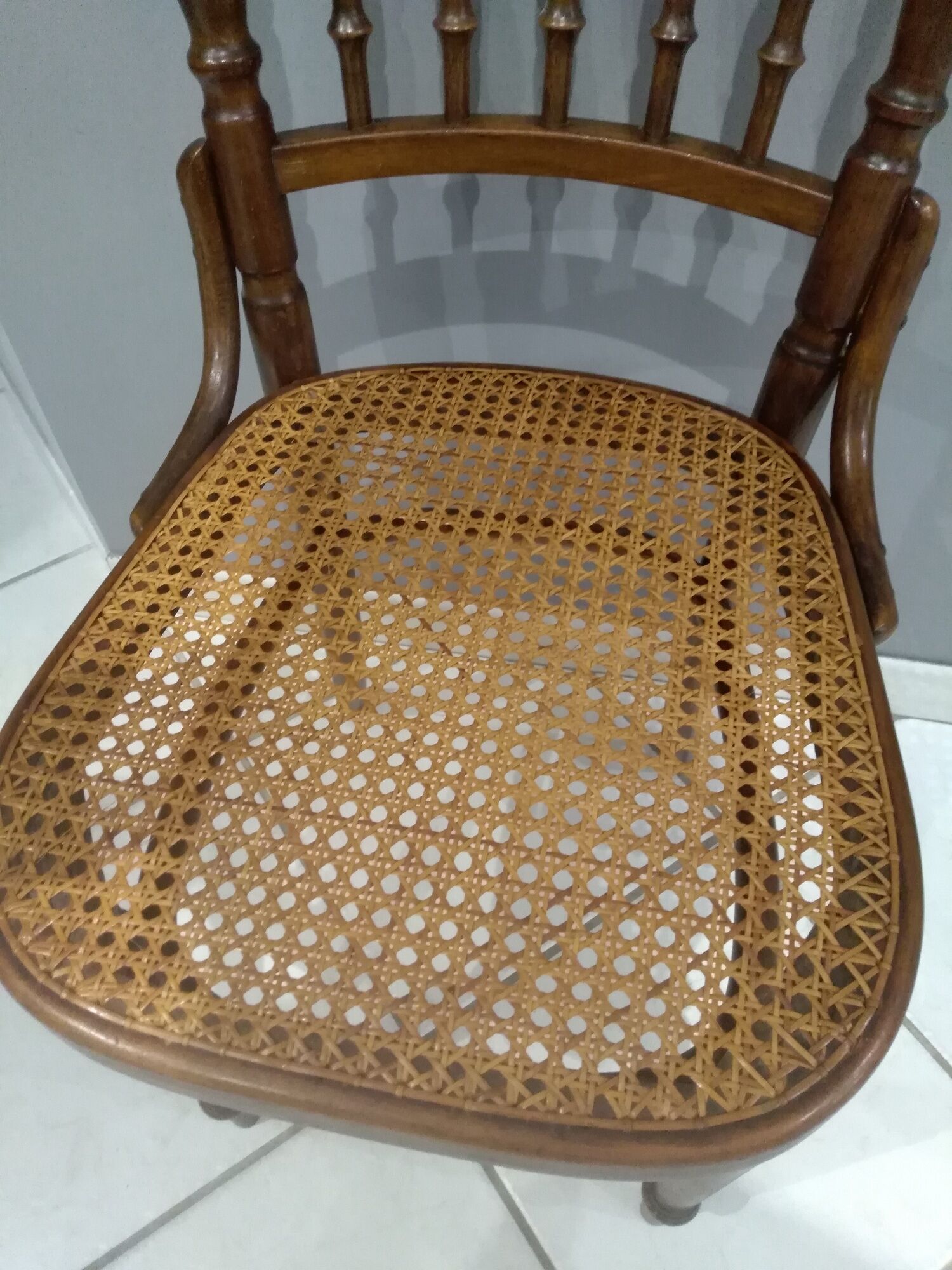 Rare suite of 8 chairs bistrot salon Fischel 1890