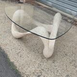 Free-form travertine coffee table circa 1980