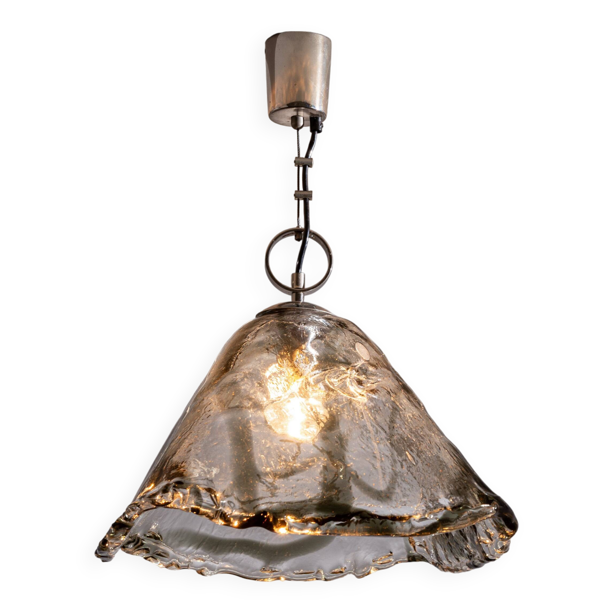 Murano glass pendant with chromed details