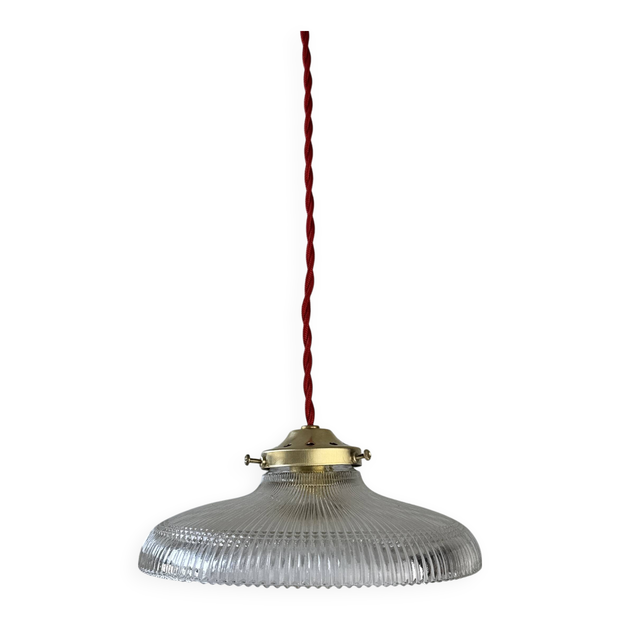 Antique prismatic glass pendant light