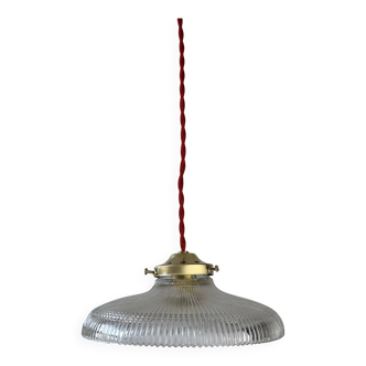 Antique prismatic glass pendant light