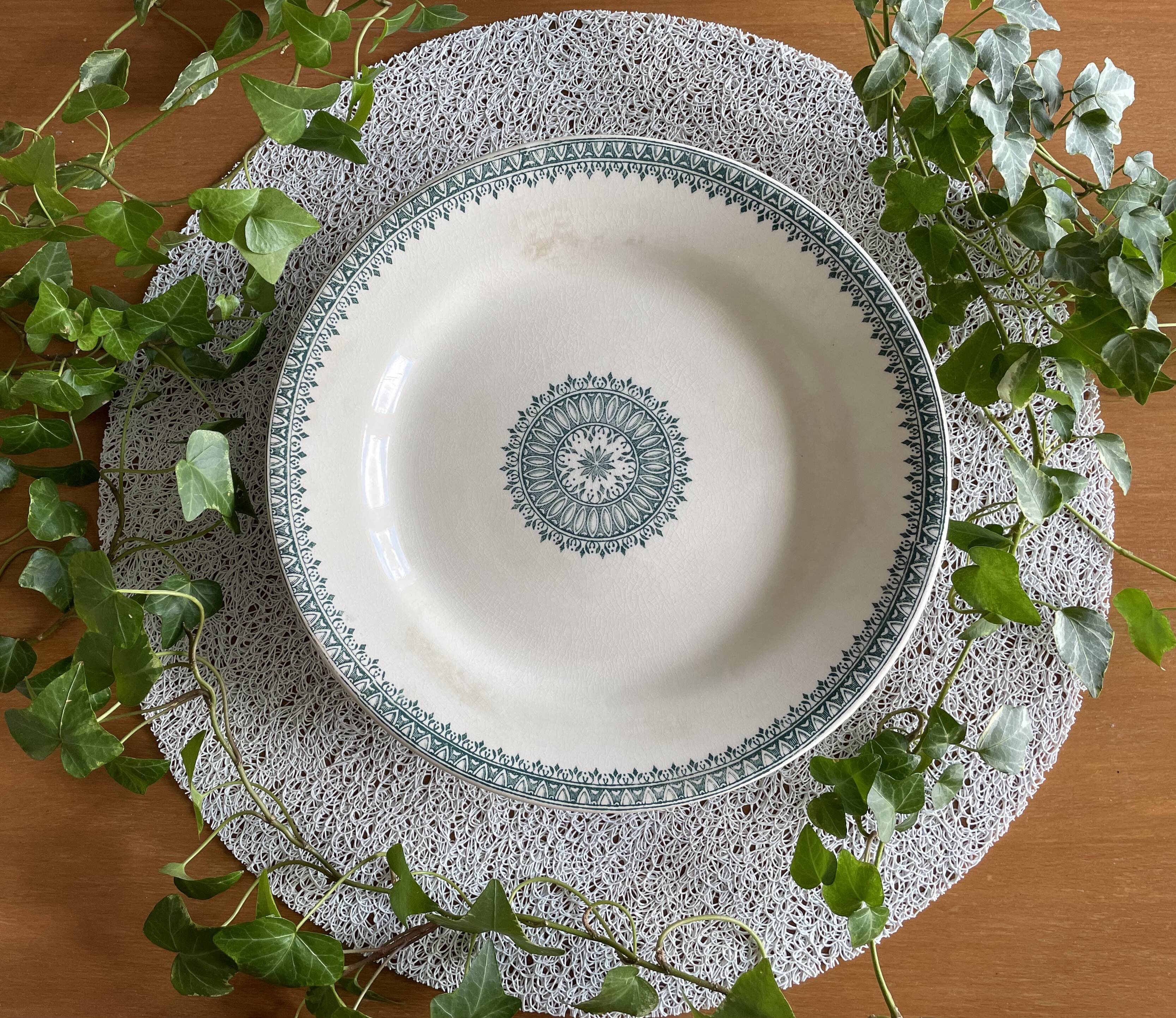 Antique earthenware mignardise dish from Creil & Montereau
