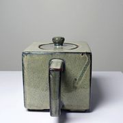 Service à thé chinois en terre cuite émaillée, théière et 4 tasses, années 1980