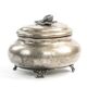 Eclectic elliptical sugar bowl, silver-plated brass, Austria, 19th century