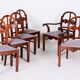 Art Deco Dinig Set in Caucasian Walnut, 1920s, Set of 7