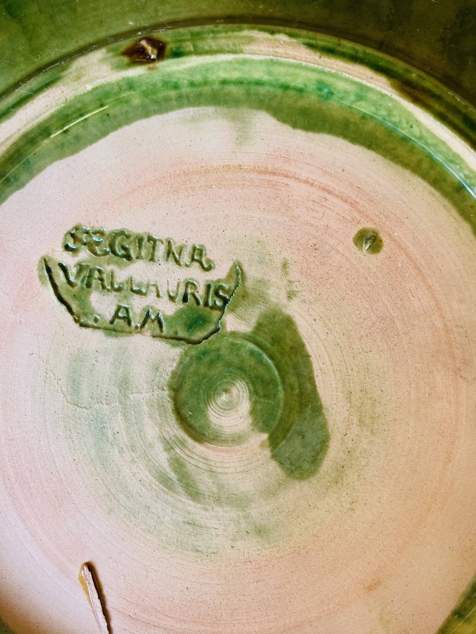 Ceramic oyster dishes signed Vallauris