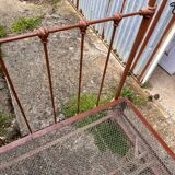 Metal bed with box spring