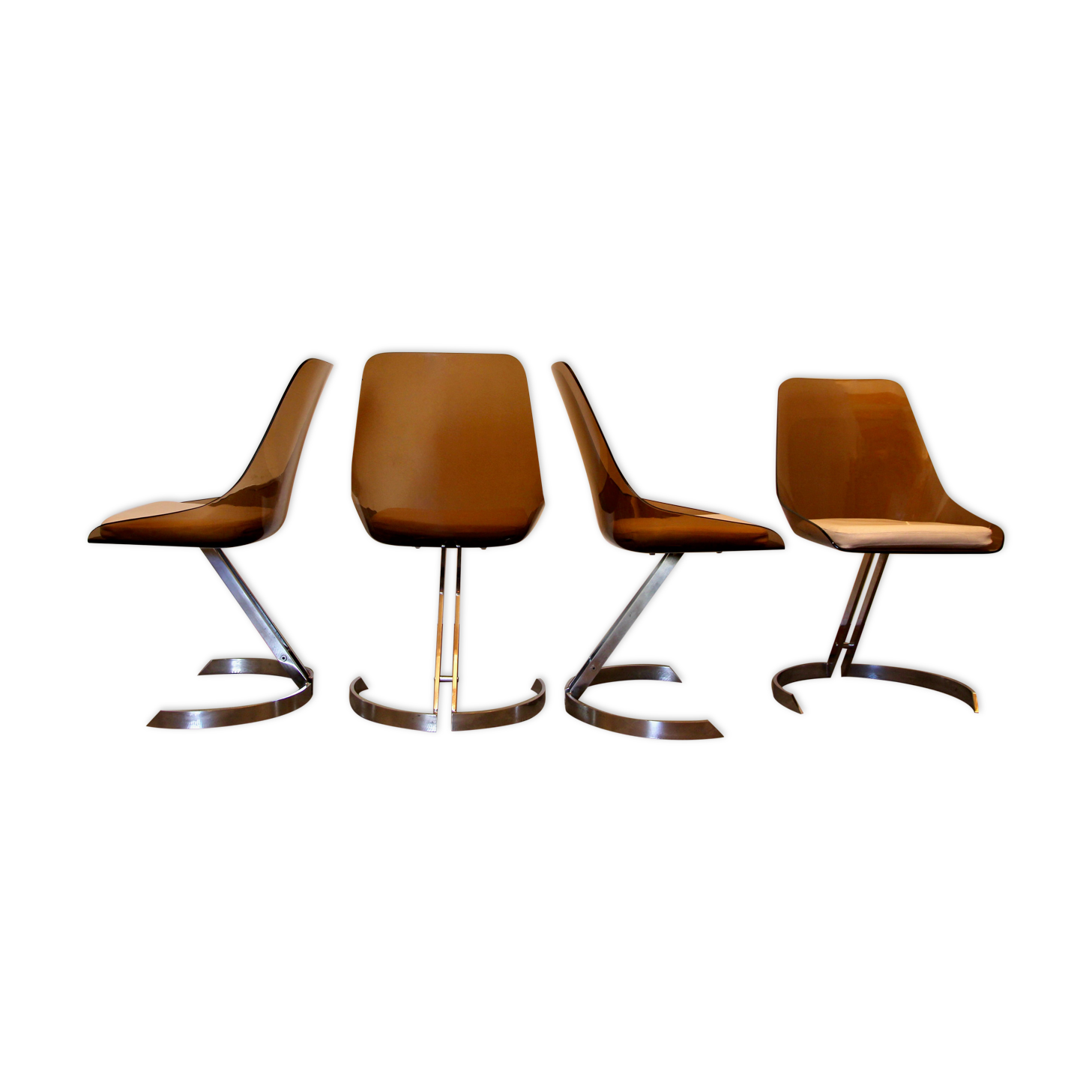 Suite de 4 chaises années 70