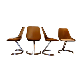 Suite of 4 chairs 70s