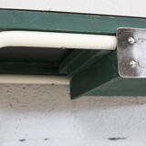 Tubular steel console, black glass tray, circa 1950