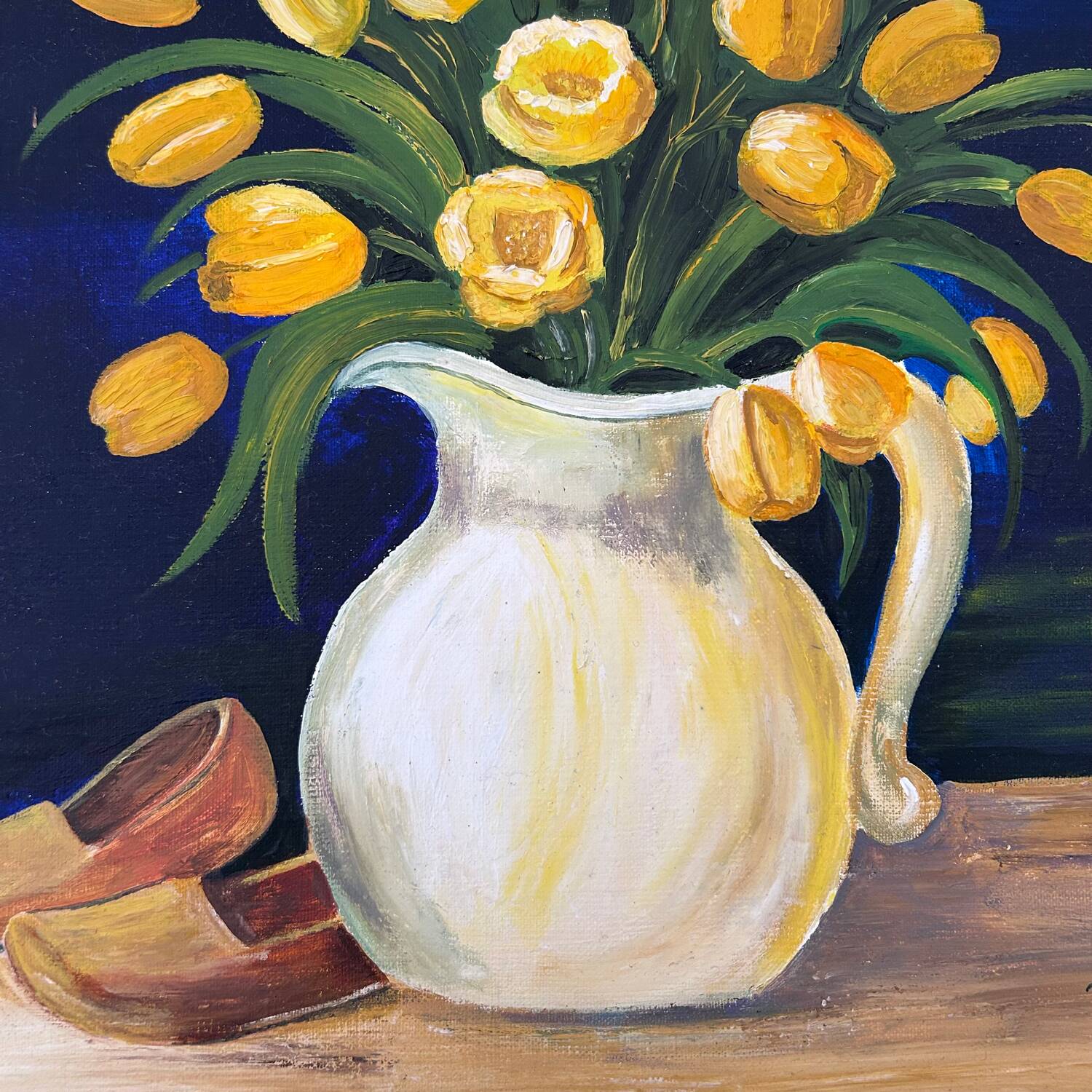 Yellow tulip bouquet painting