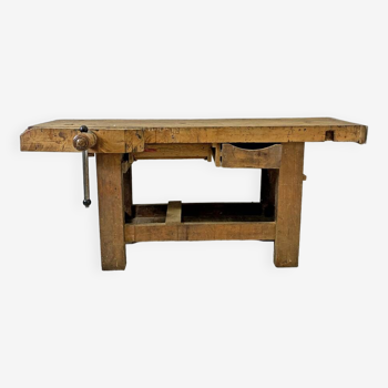 Old solid oak workbench