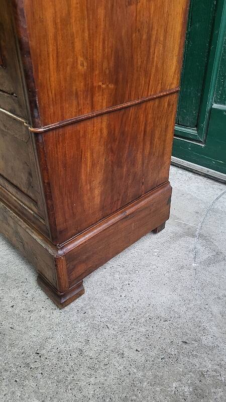19th Century Walnut Library Display Cabinet with 1 Door