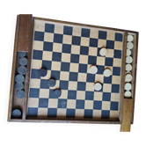 Vintage 50s-60s! Magnificent complete draughts set 100% wood.