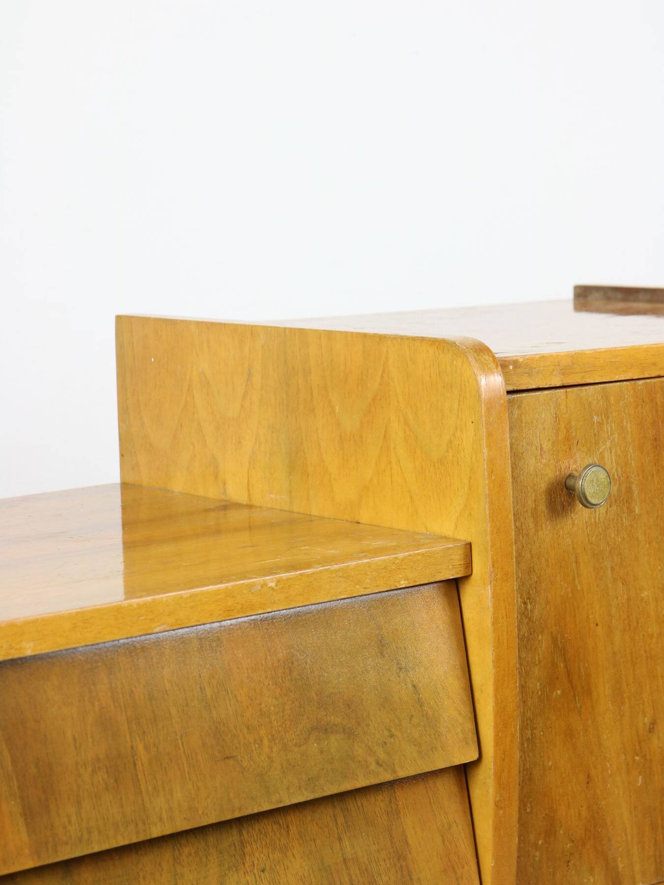 Mid-century Italian Wood and Brass Sideboard, 50s