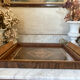 Art Deco service tray in precious wood under glass