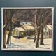 Original Swedish Oil on Panel – “Winter Landscape with House” by M. L. Jacobson – Signed – Vintage & Framed – 48 × 41 cm (18.9" × 16.1")
