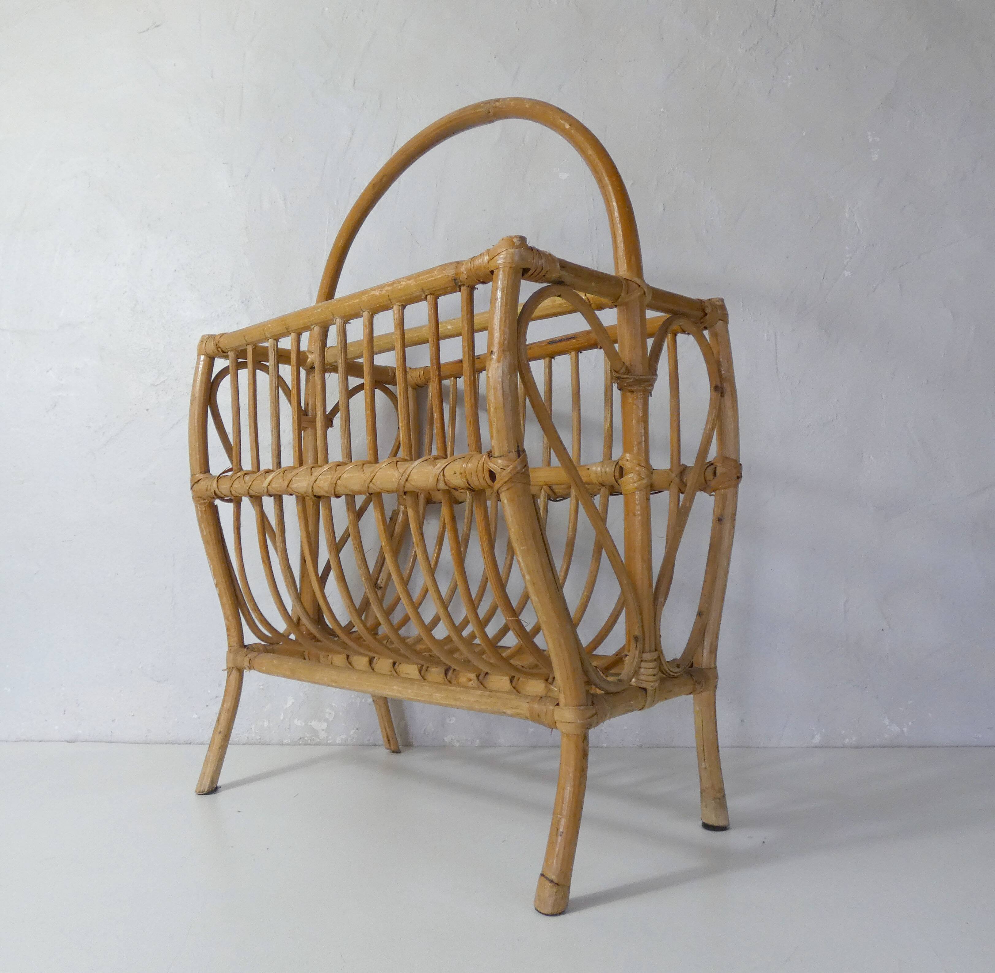 rattan magazine holder