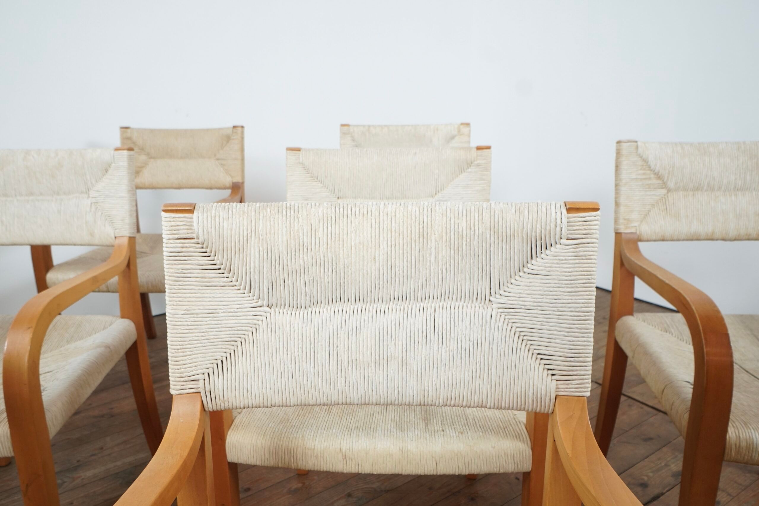 Set of 8 Risiedo dining chairs by Luca Meda for Molteni