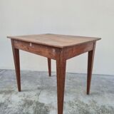 Antique rustic farmhouse table in solid oak, circa 1900s - 84cm