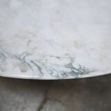 Vintage oval marble table published by Roche Bobois