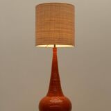 Orange ceramic table lamp, France 1970s