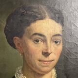 Huile sur toile portrait ancêtre signé A. Juliard daté XIXème