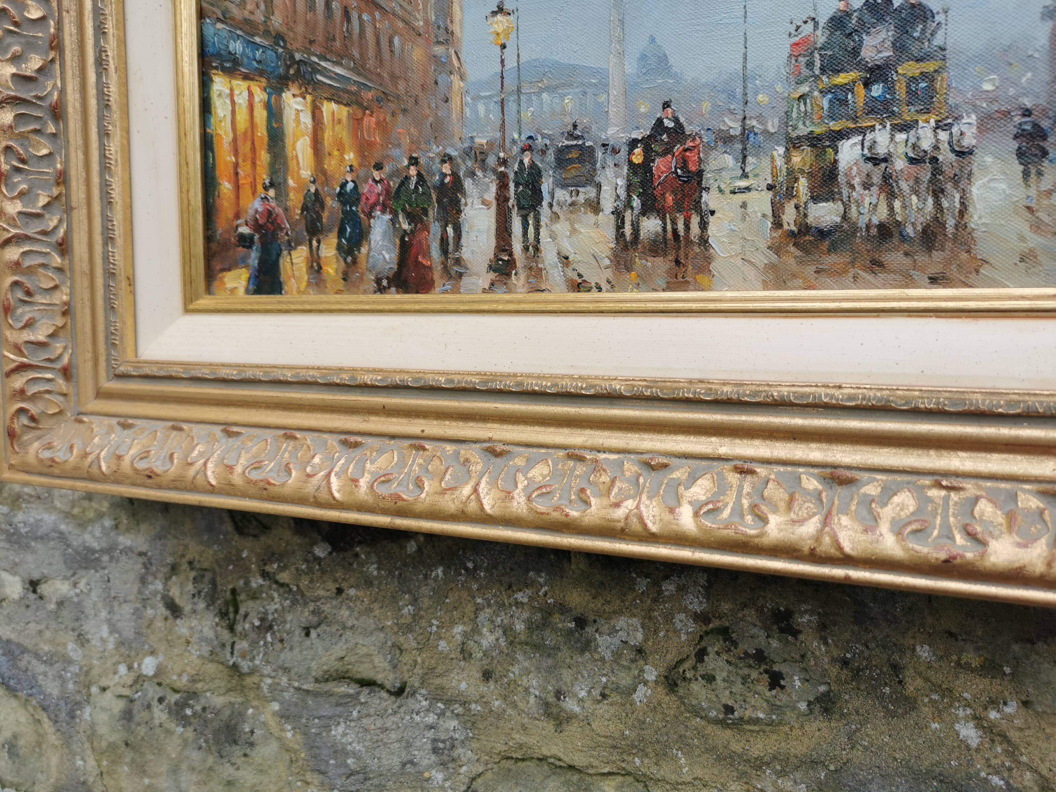 Walter SITA Oil on canvas Paris place de la concorde