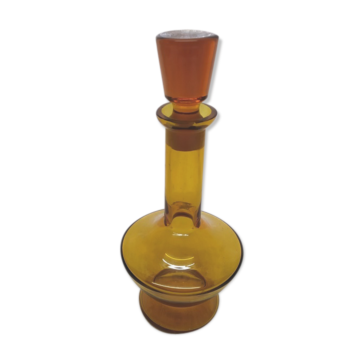 Glass bottle old vintage amber