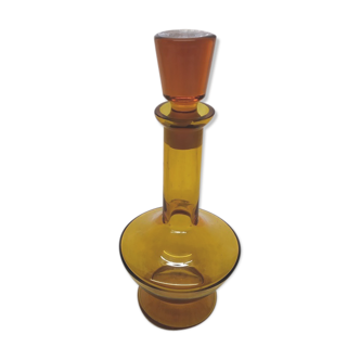 Glass bottle old vintage amber