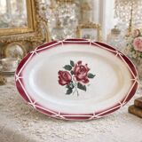 Antique serving dish in Sarreguemines earthenware.