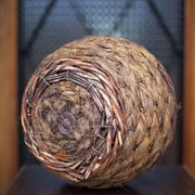 Lady Jeanne bottle, green glass bottle dressed in straw and wicker weaving, carboy, decorative v
