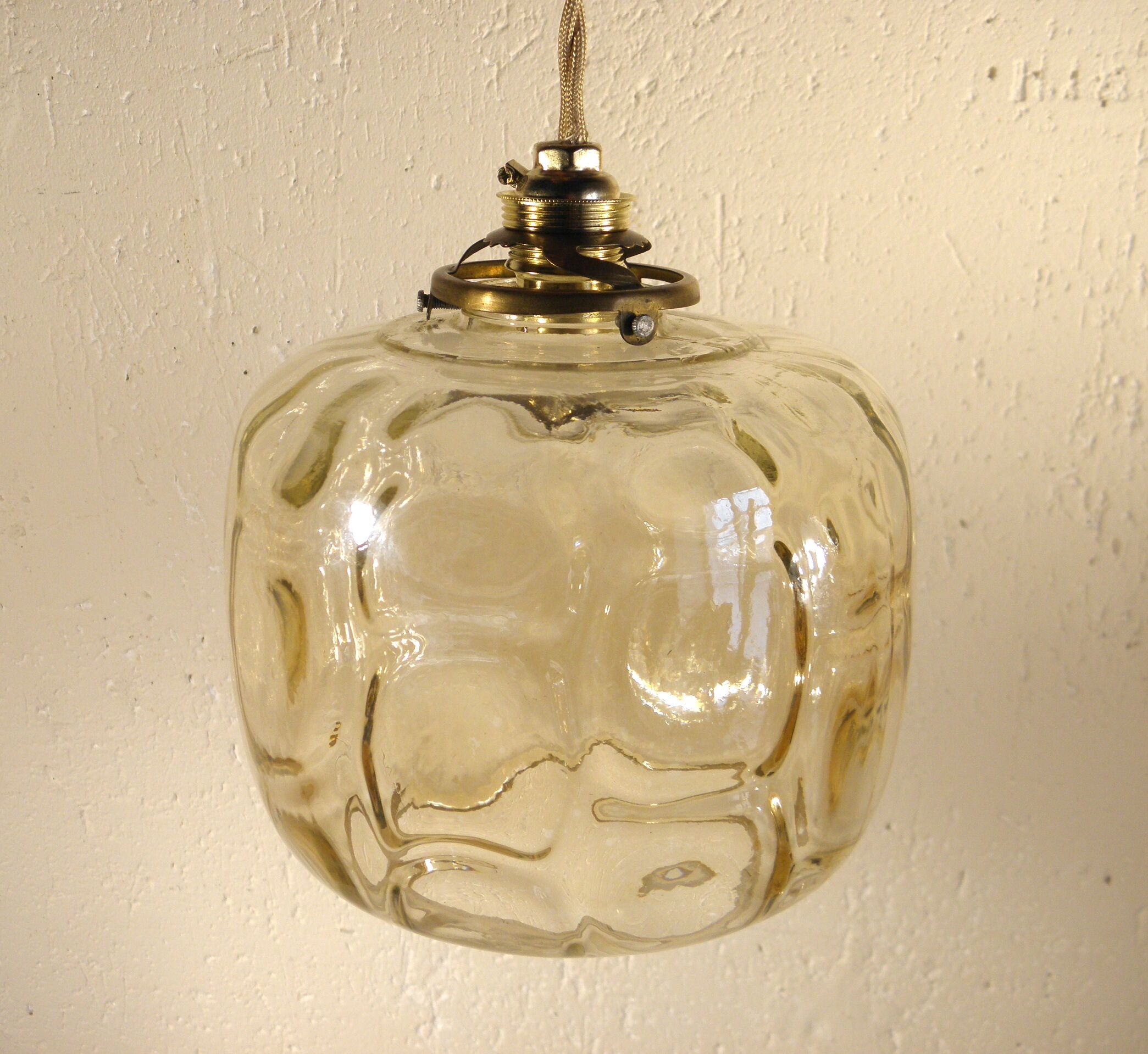 60s glass pendant light