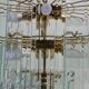 Brass chandelier and beveled glass, Italian manufacturing