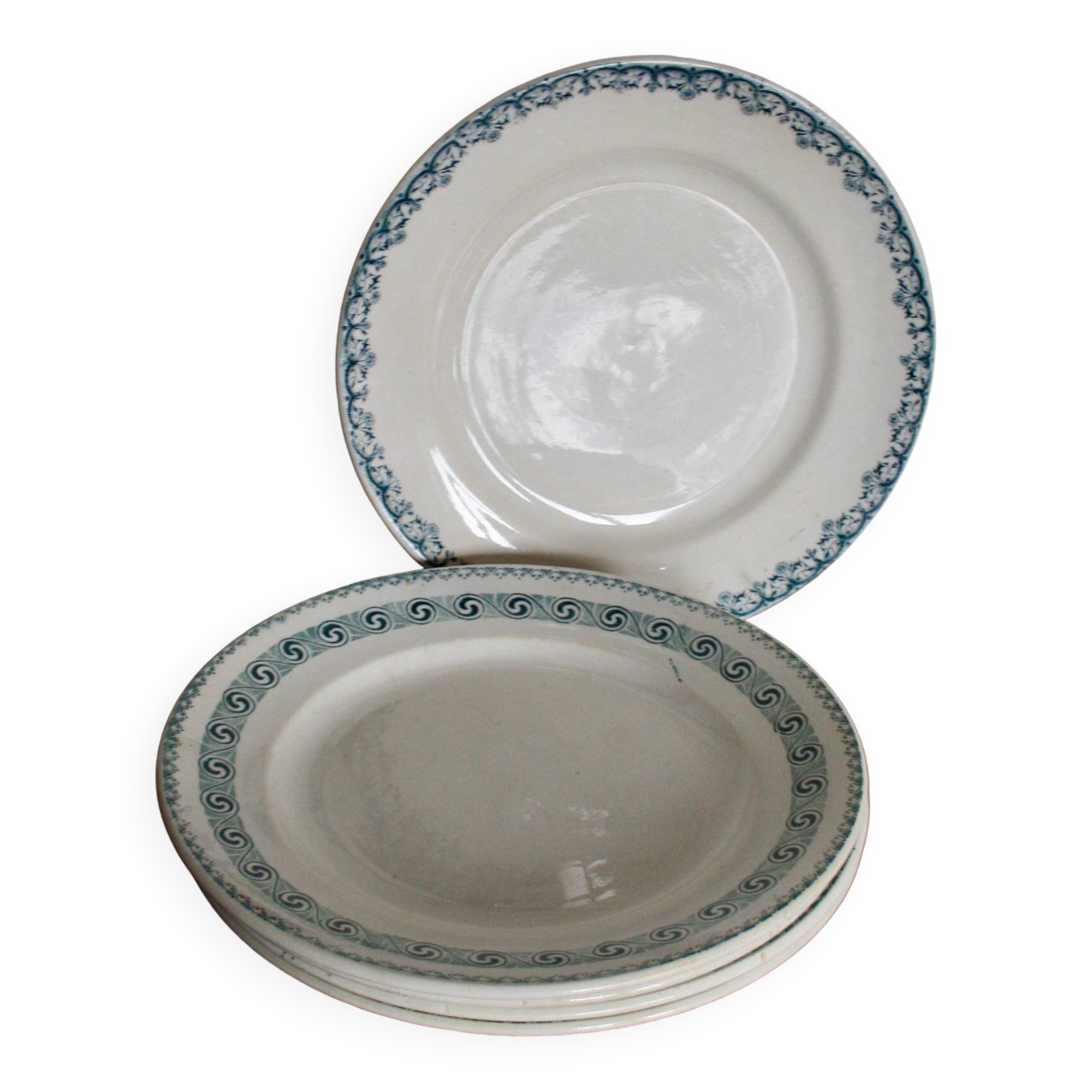 Set of 5 ironstone plates Moulin des Loups & Hamage