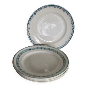 Set of 5 ironstone plates Moulin des Loups & Hamage
