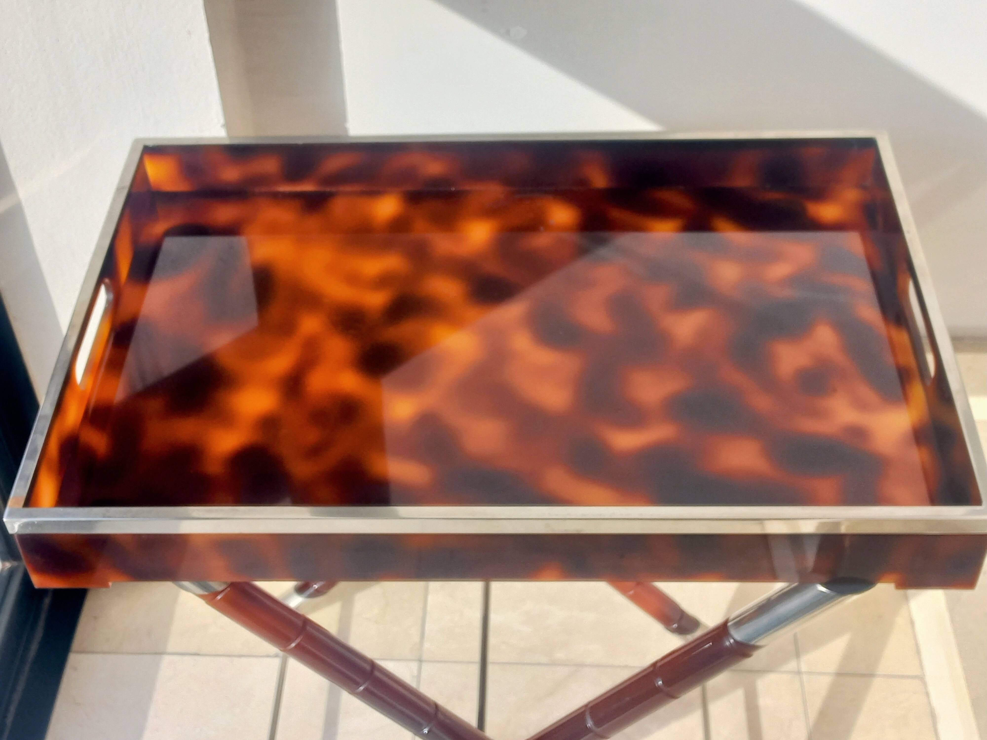 Faux tortoise shell serving tray