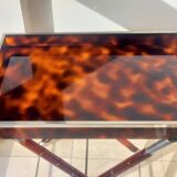 Faux tortoise shell serving tray