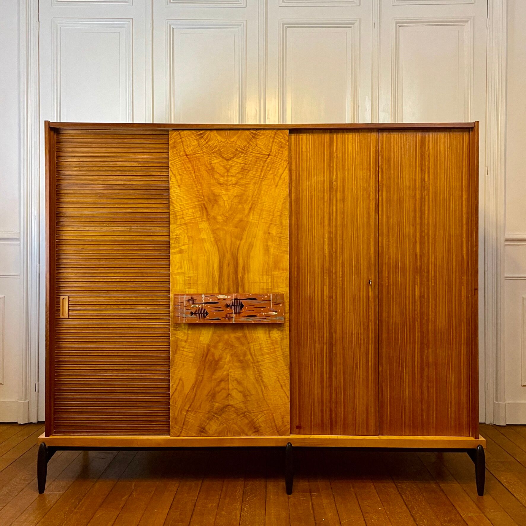 Mid century 4-door wardrobe
