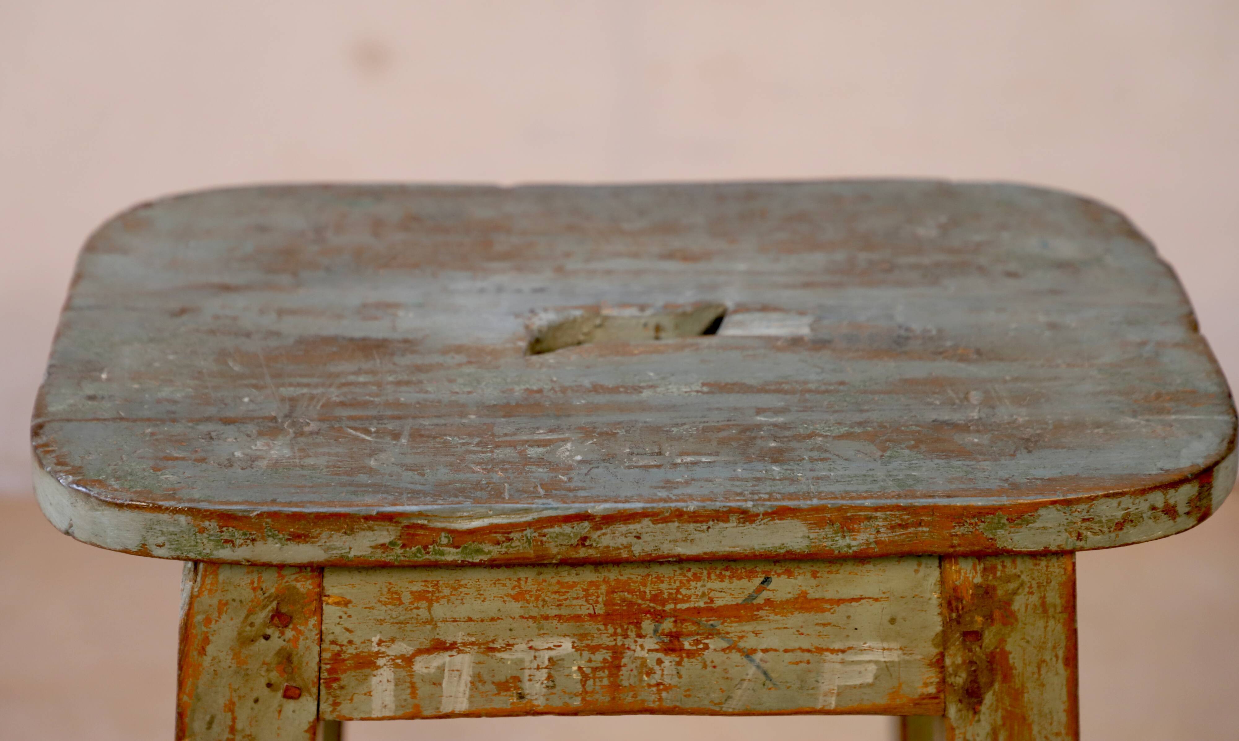 Old Burmese teak workshop stool