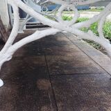 Cast iron and wooden slat garden bench from the early 20th century