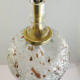 Doria Leuchten pendant lamp, textured Murano glass globe and brass,